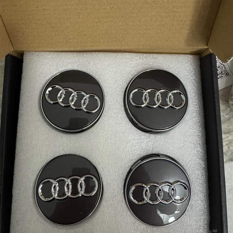 Audi Dynamic Floating Alloy Wheel Centre Caps Hubs Dust Covers Grey - 69mm | AutoCap Solutions