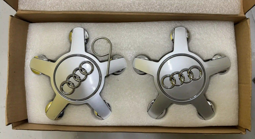 Audi Dynamic Floating Alloy Wheel Centre Caps Hubs Dust Covers Silver - 135mm | AutoCap Solutions