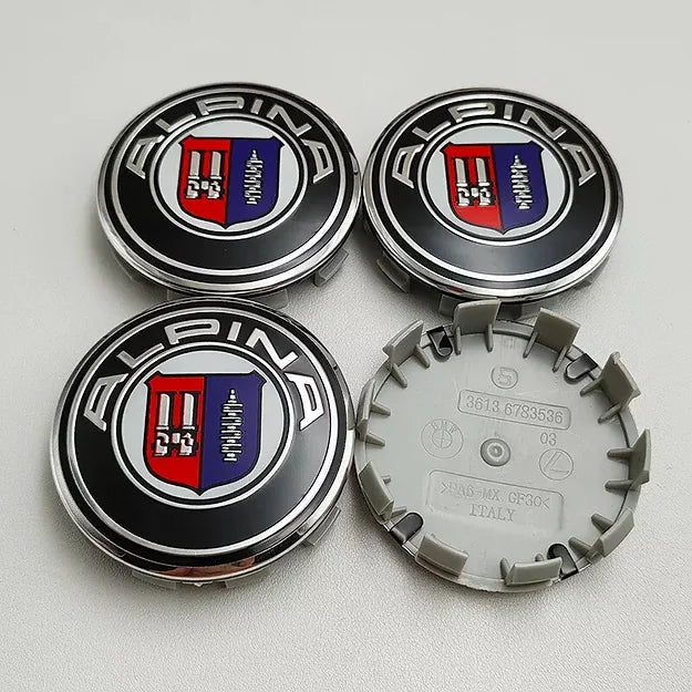 Set of 4 BMW Wheel Centre Caps Alpina - 68mm