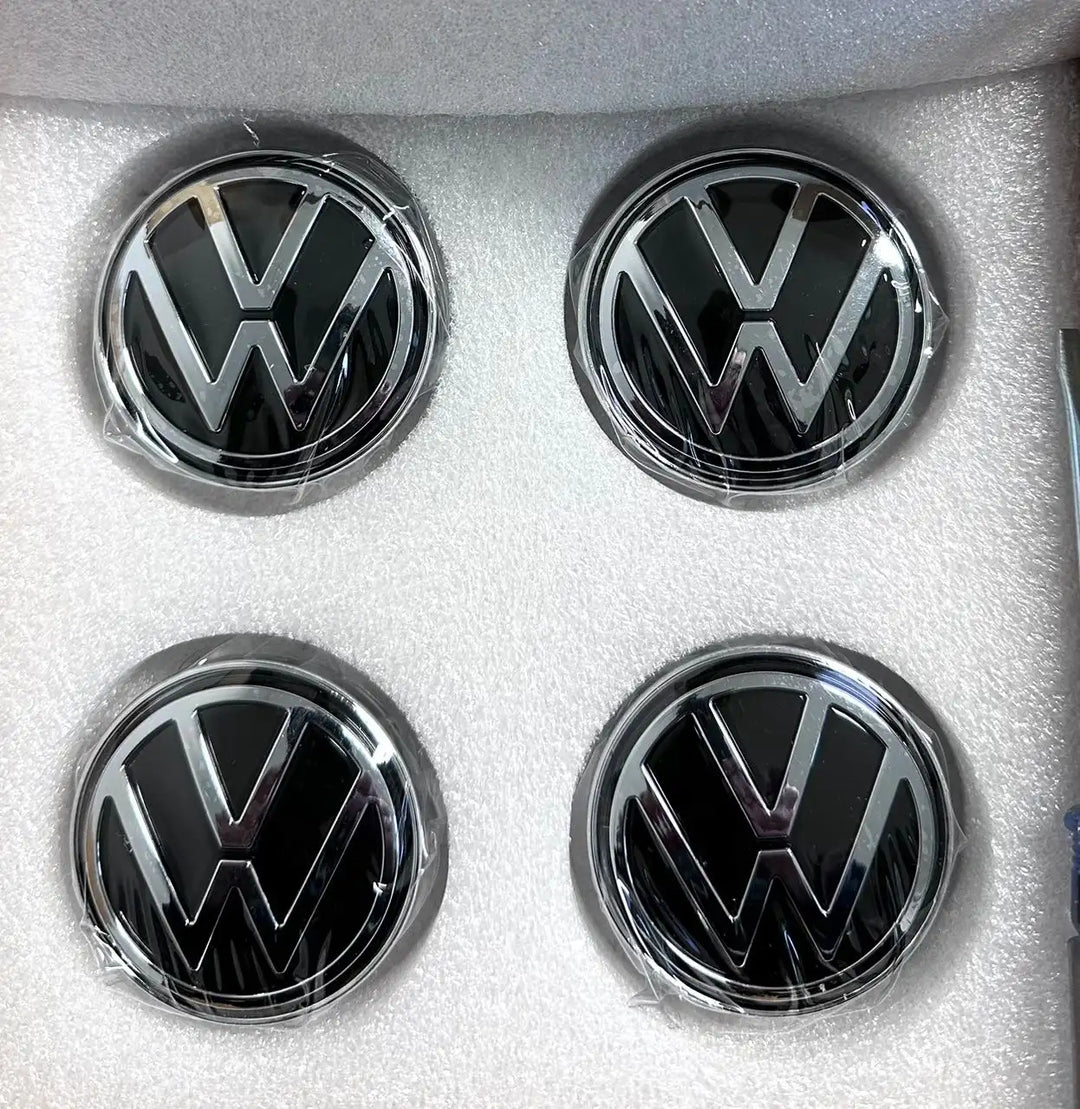 Volkswagen Dynamic Floating Wheel Centre Caps Black Set of 4 - 56mm or 65mm | AutoCap Solutions