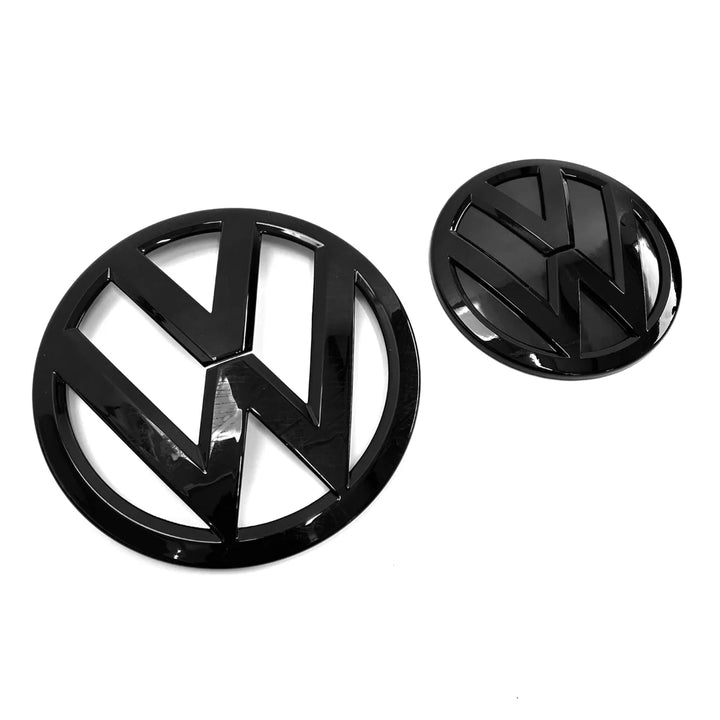 Volkswagen VW TRANSPORTER T6 T6.1 FRONT & REAR BADGES GLOSSY BLACK SET (2015+) | AutoCap Solutions