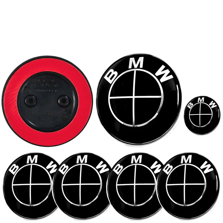 BMW Wheel Centre Caps with Badges Full Black | AutoCap Solutions