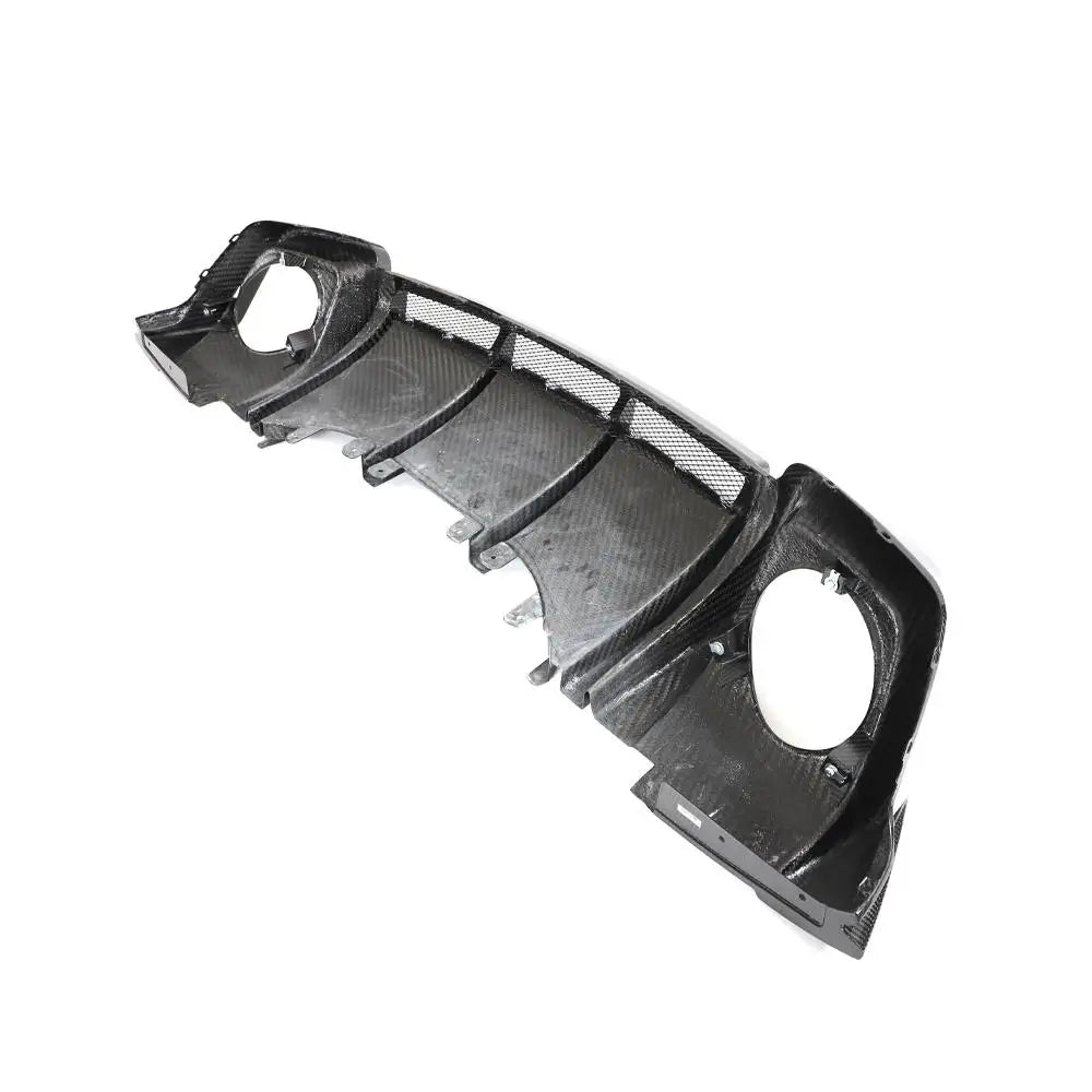 Dry carbon fibre rear diffuser V1 for Audi R8 Coupe showing weave