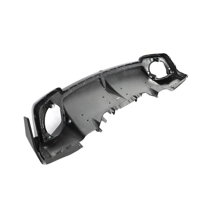 Dry carbon fibre rear diffuser V2 for Audi R8 Coupe showing weave