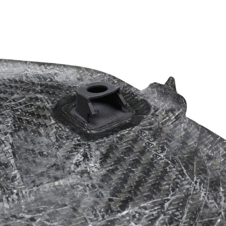 Dry carbon fibre engine cover for BMW B58 engine cover side close up
