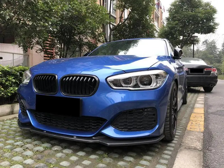 Carbon fibre front splitter V2 for BMW F20 LCI showing weave