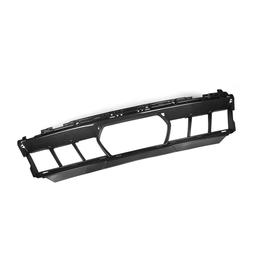 Dry carbon fibre front middle trim for BMW X5 G05 LCI showing weave