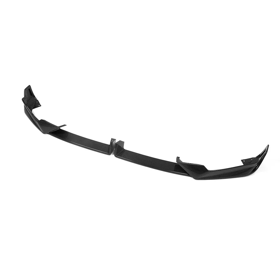 Dry carbon fibre front splitter V1 for BMW X5 G05 LCI showing weave