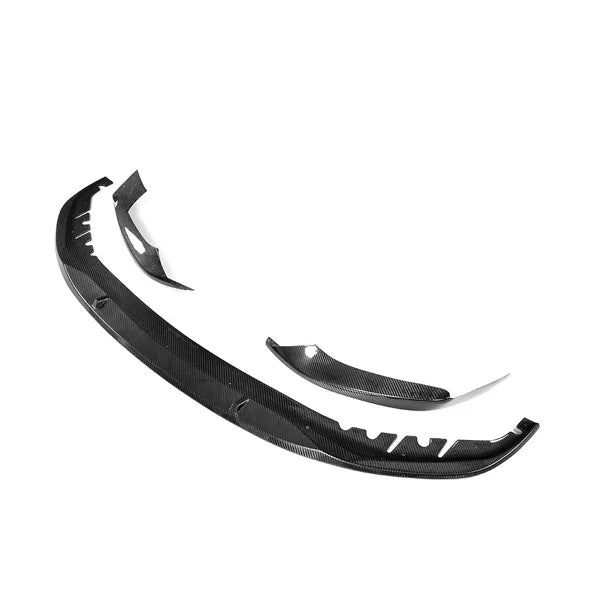 Carbon fibre front splitter V1 for BMW G30 M Sport showing weave