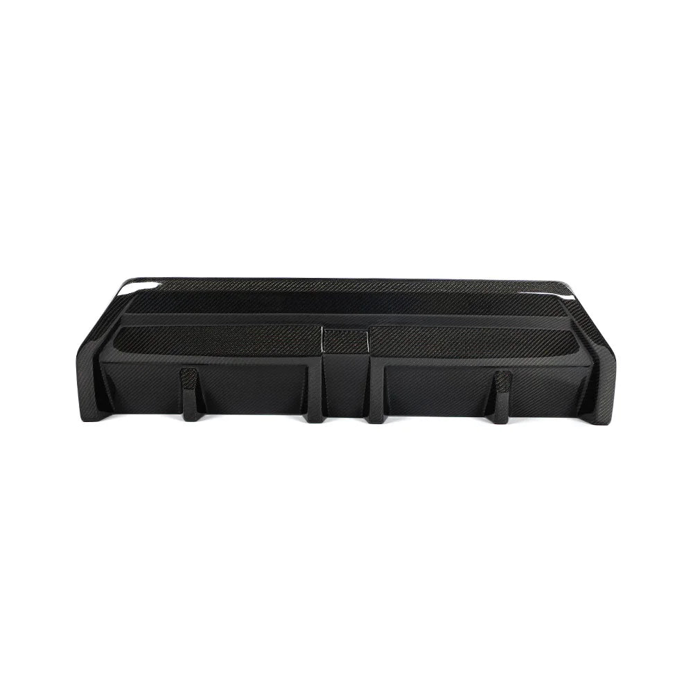 Dry carbon fibre rear diffuser V1 for BMW G42 showing weave