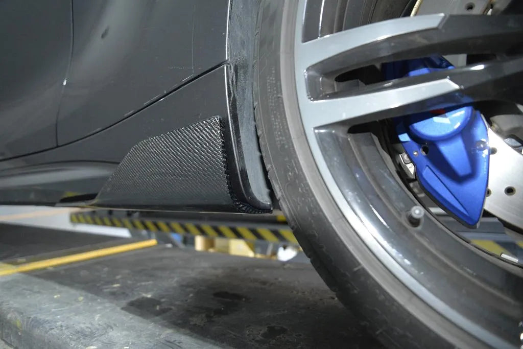 BMW M2 Competition F87 fitted with real carbon fibre side skirts side view