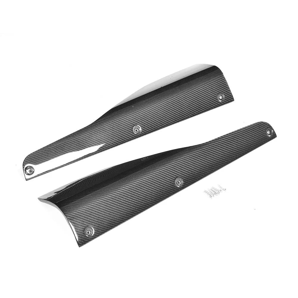 Real woven carbon fibre side skirt for BMW M2 F87 showing weave pattern
