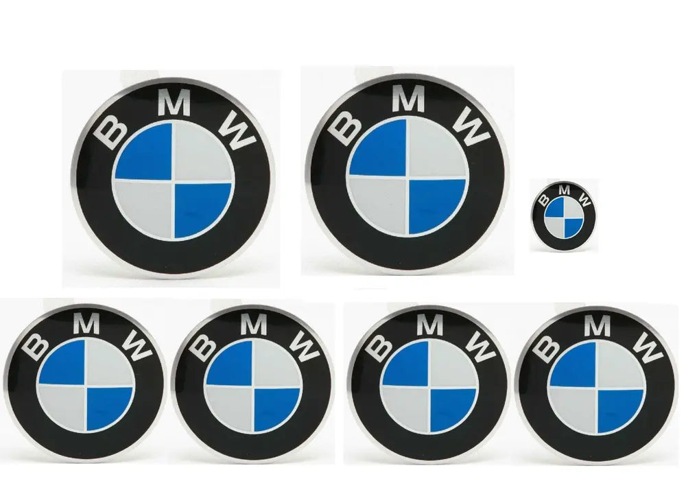 BMW Classic Blue and White Full Badge Set | 7-Piece Pack | AutoCap Solutions