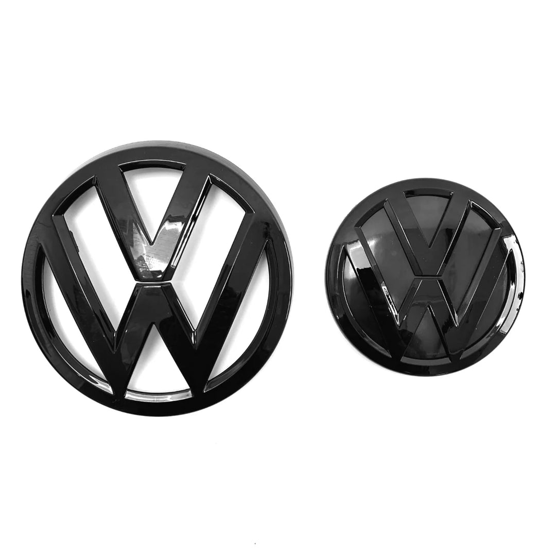 Volkswagen VW TRANSPORTER T6 T6.1 FRONT & REAR BADGES GLOSSY BLACK SET (2015+) | AutoCap Solutions