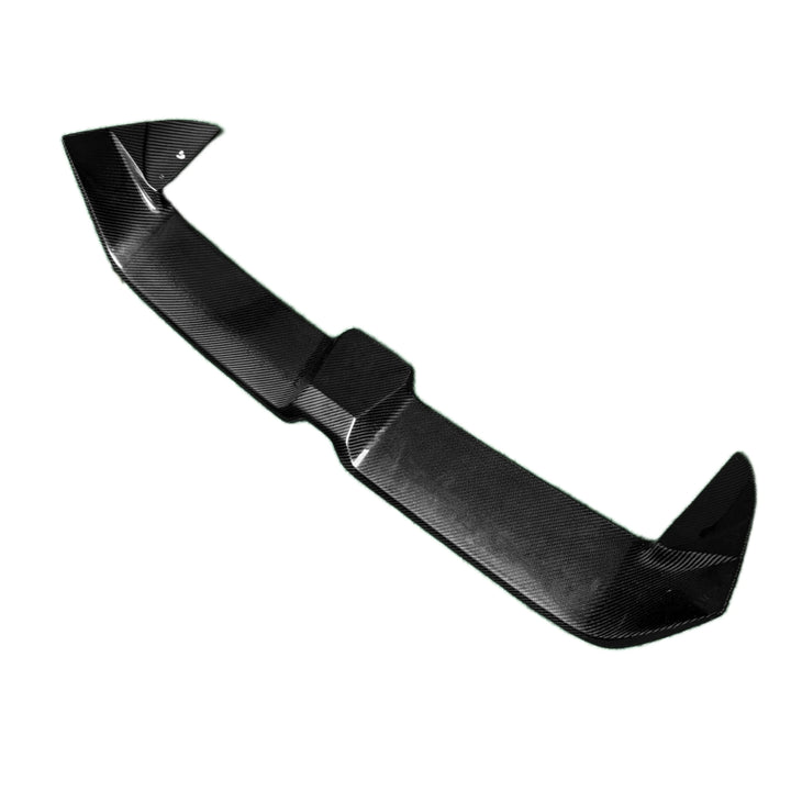 Carbon fibre rear spoiler for Audi A3 S-Line Sportback showing weave