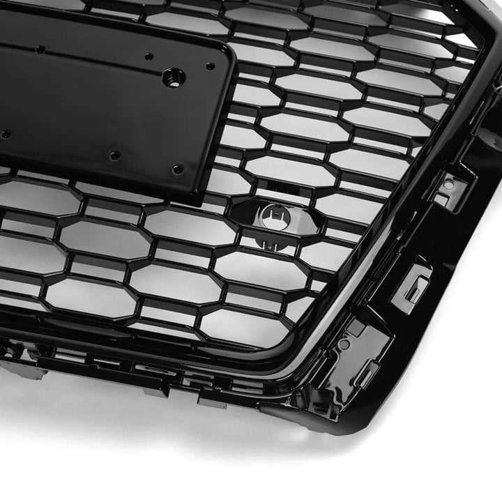 Close-up of the honeycomb mesh on an Audi 8V front grille