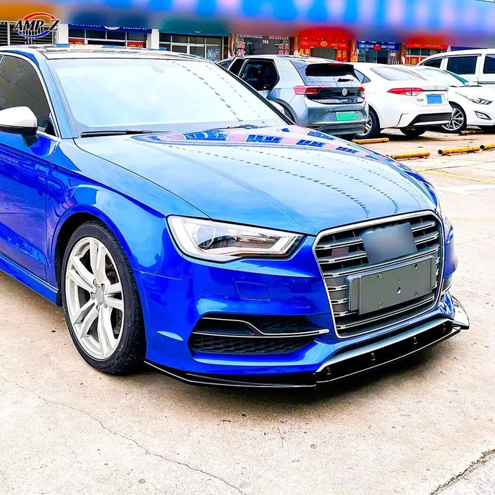 Audi A3 S Line 8V with gloss black front splitter, side profile