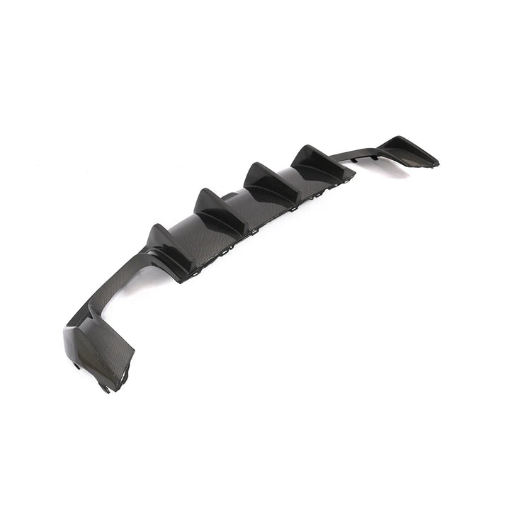 Carbon fibre rear diffuser V2 for Audi A3 S-Line showing weave