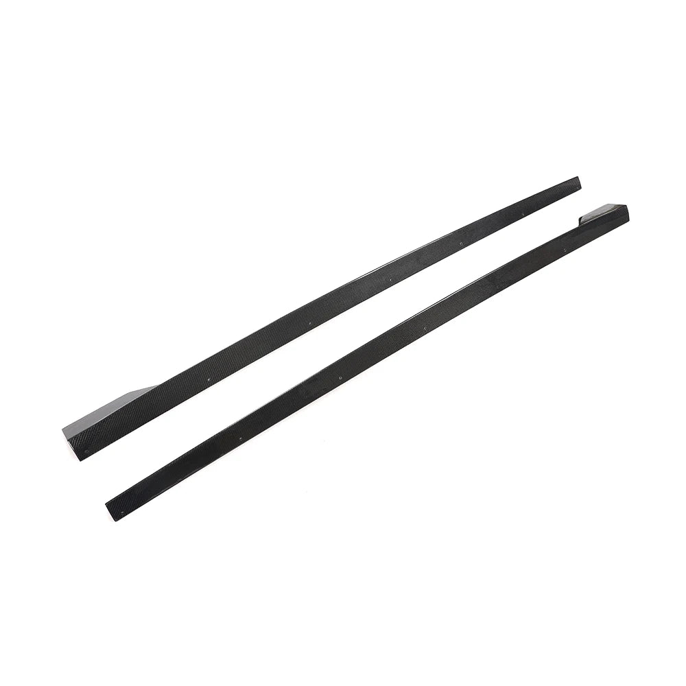 Carbon fibre side skirt V2 for Audi A3 S-Line Saloon showing weave