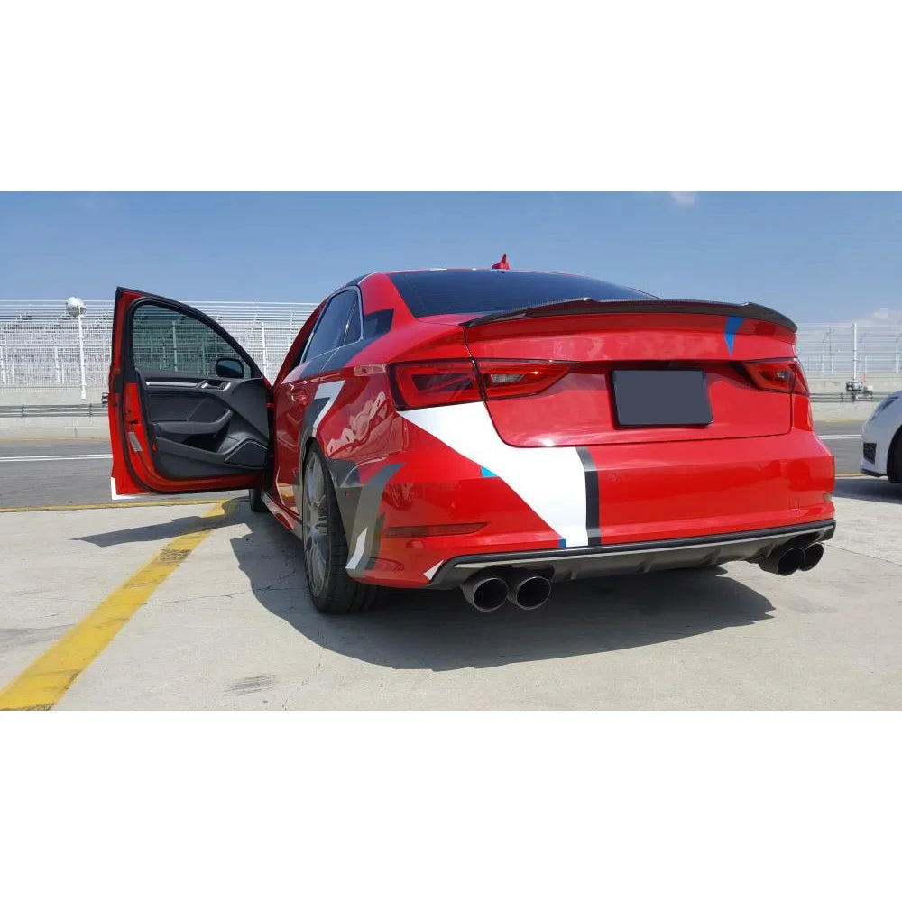 Audi RS3 8V Saloon clean edge spoiler V3 installed