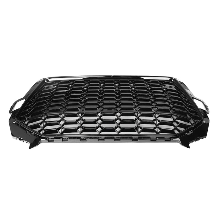 Audi A4 B9.5 V2 gloss black honeycomb front grille, low angle view