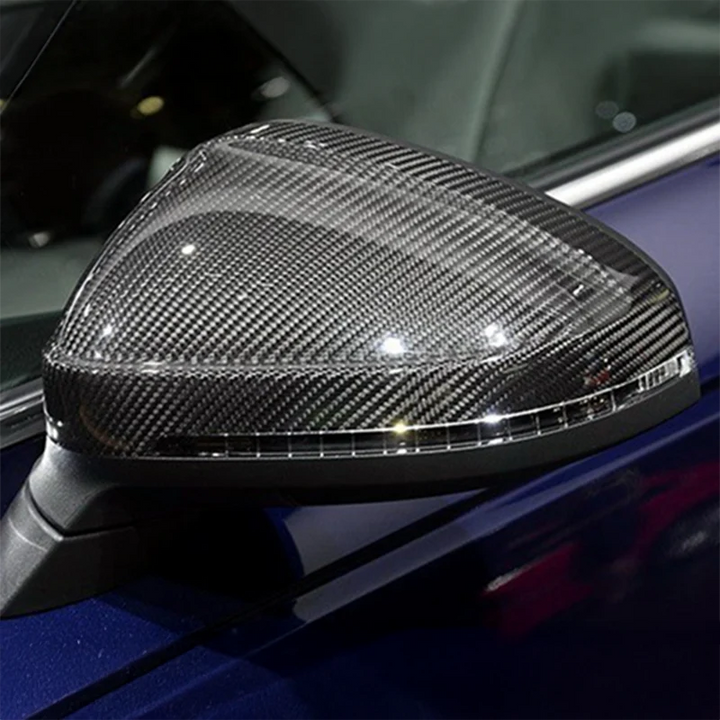 Audi RS5 B9 fitted with dry carbon fibre mirror covers, side profile