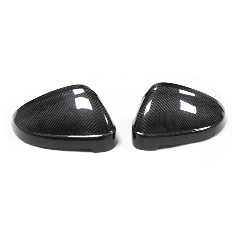 Pair of dry carbon fibre replacement mirror covers V1 for Audi A4 S4 RS4 A5 S5 RS5 B9 B9.5 front view