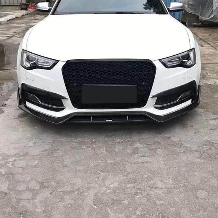 Audi A5 B8.5 carbon fibre front fog cover surrounds fitted, front view