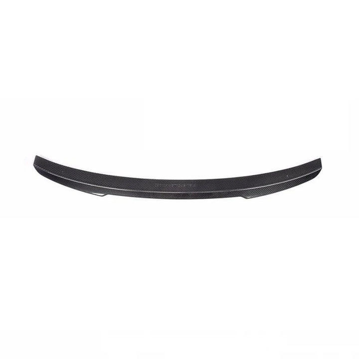 Twill carbon fibre weave detail on Audi A5 Sportback ducktail spoiler