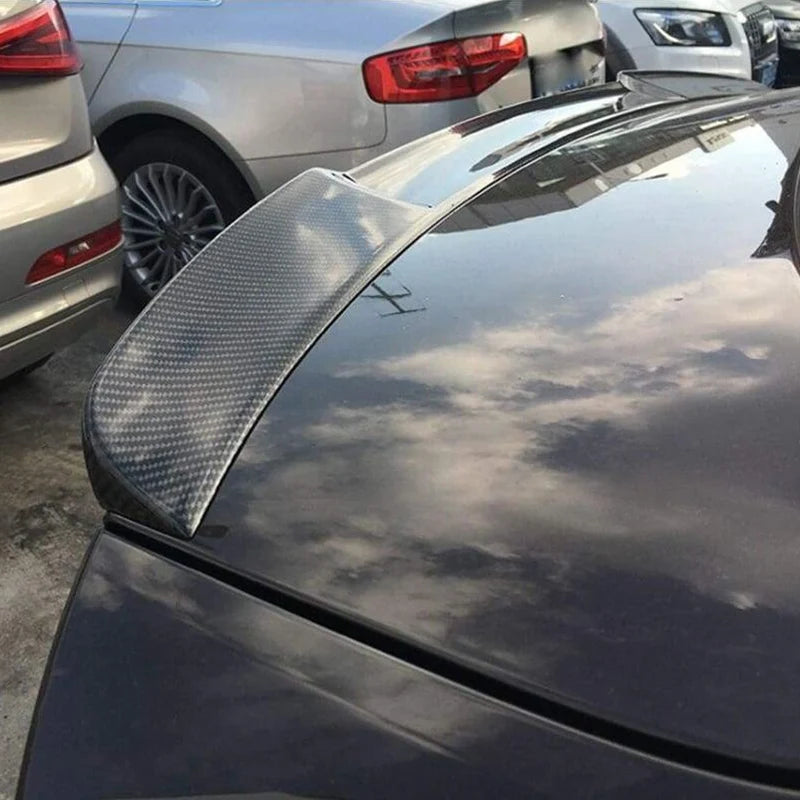 Audi A5 B8.5 Sportback with carbon fibre ducktail rear spoiler, rear three-quarter view