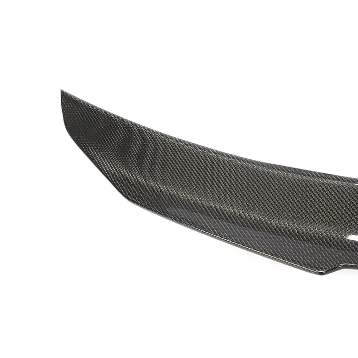 Carbon fibre rear spoiler V2 for Audi A5 Coupé showing weave