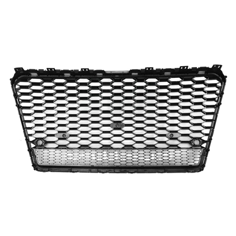 V2 honeycomb gloss black front grille for Audi A7 S7 C7 on a plain background