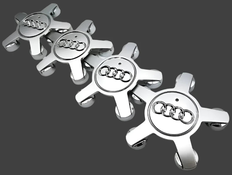 Set of 4 Audi 5 Star Spyder Silver Alloy Wheel Centre Hub Caps Emblem - 135mm | AutoCap Solutions