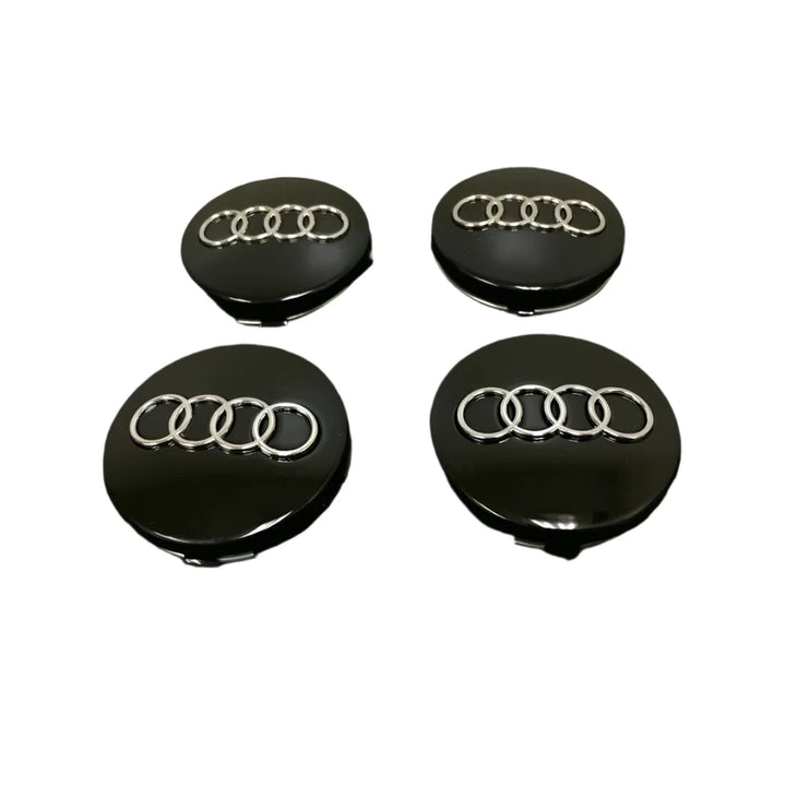 Set of 4 Audi Alloy Wheel Centre Caps Black - 68mm | AutoCap Solutions