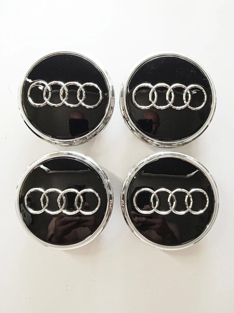 Set of 4 Audi Alloy Wheel Centre Caps Black - 77mm - 4L0601170 | AutoCap Solutions