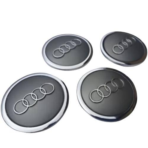 Audi Wheel Centre Caps Grey 69mm Side Angle