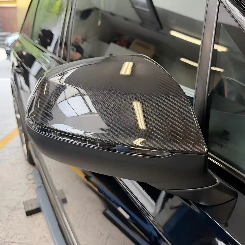 Audi SQ5 dry carbon fibre mirror cover installed