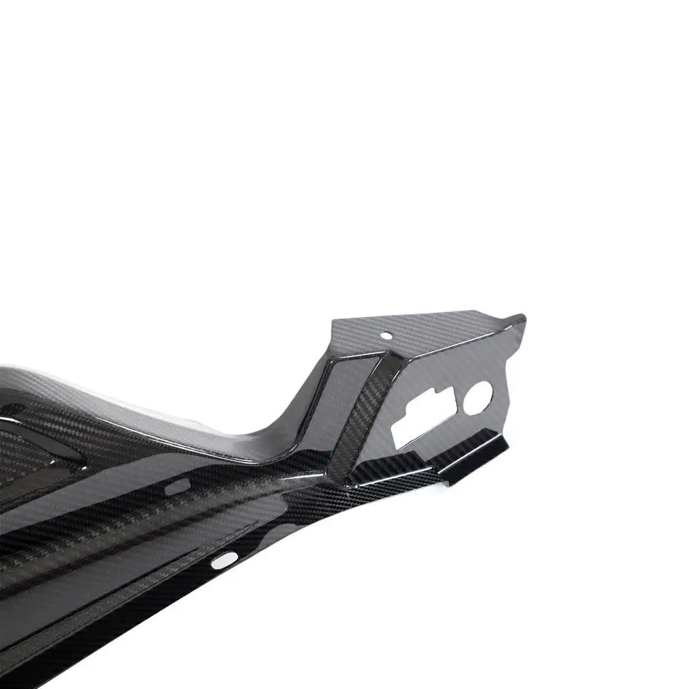 Carbon fibre engine bay trim for Audi R8 showing weave