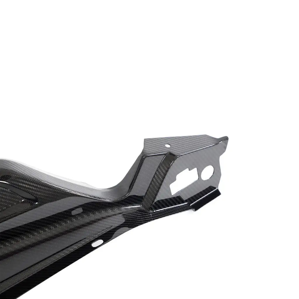 Carbon fibre engine bay trim for Audi R8 showing weave