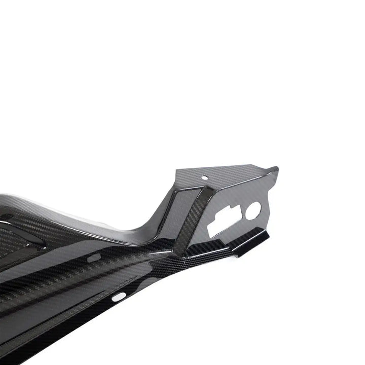 Carbon fibre engine bay trim for Audi R8 showing weave