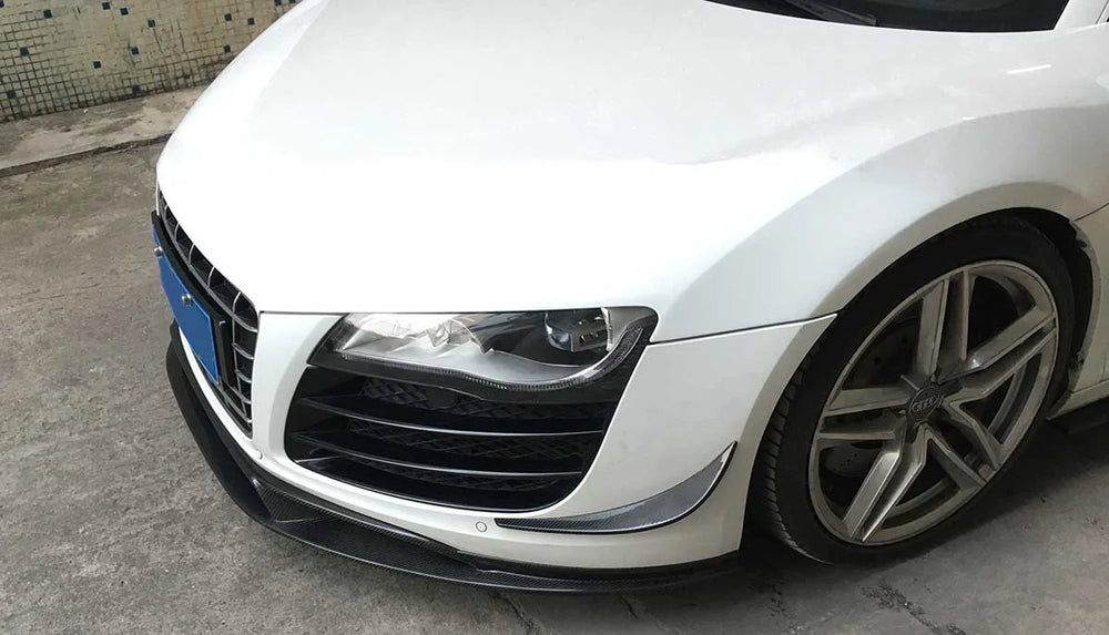 Carbon fibre front splitter for Audi R8 Gen 1 installed