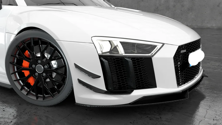 Audi R8 V8 Gen 2 front splitter installed