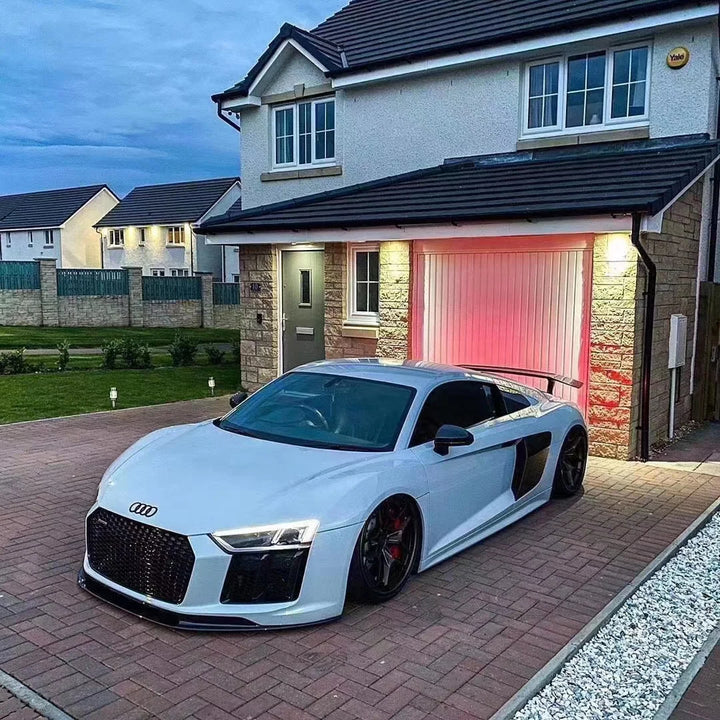 Dry carbon fibre front splitter for Audi R8 V10 installed