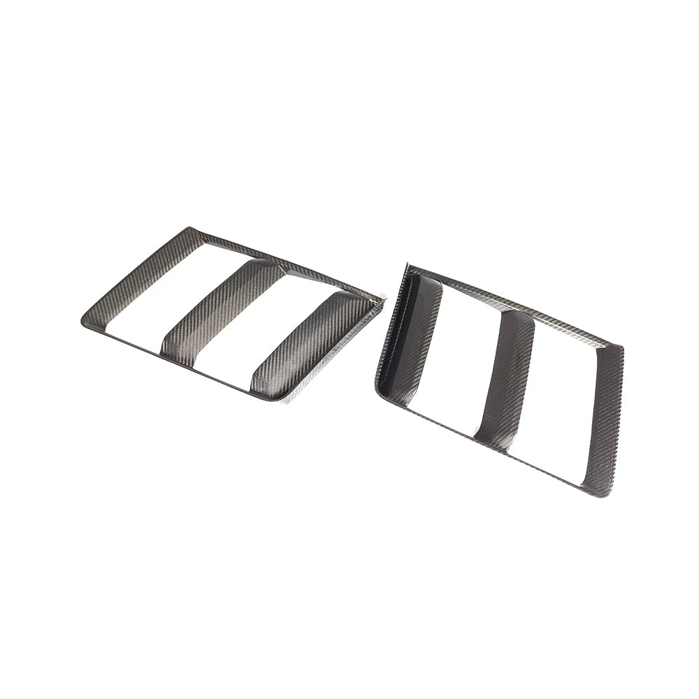 Dry carbon fibre front bumper side grille for Audi R8 showing weave