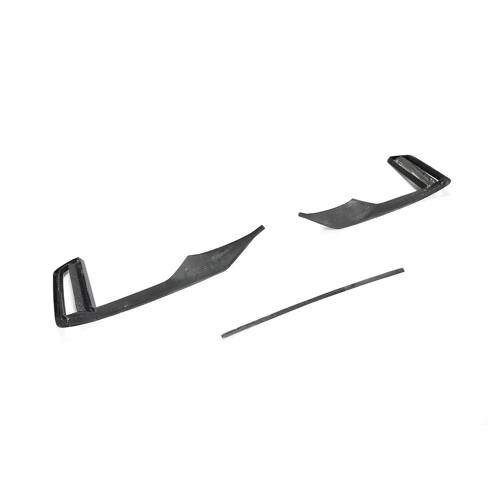 Dry carbon fibre bumper trim for Audi RS3 8V Saloon showing weave