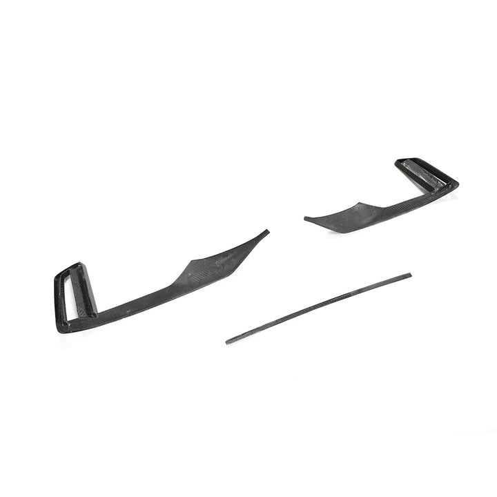 Dry carbon fibre bumper trim for Audi RS3 8V Saloon showing weave