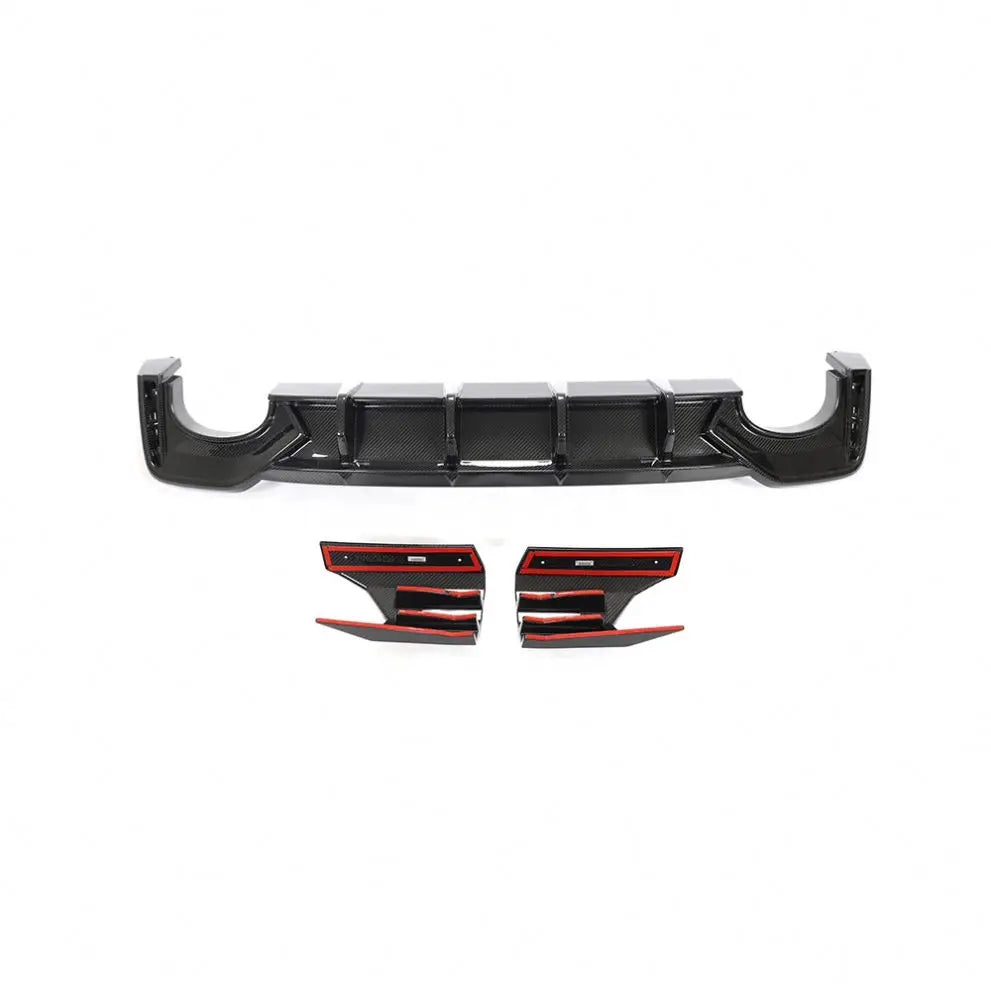 Pre-Preg carbon fibre rear diffuser for Audi RS6 C8 showing weave
