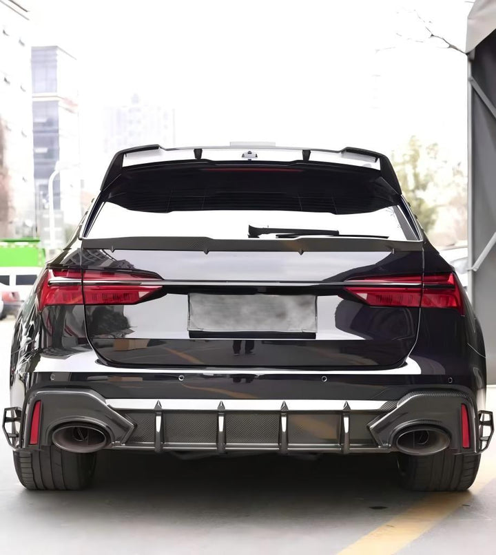 Audi RS6 C8 middle boot spoiler installed