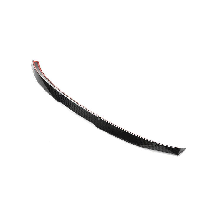 Pre-Preg carbon fibre middle boot spoiler for Audi RS6 C8 showing weave