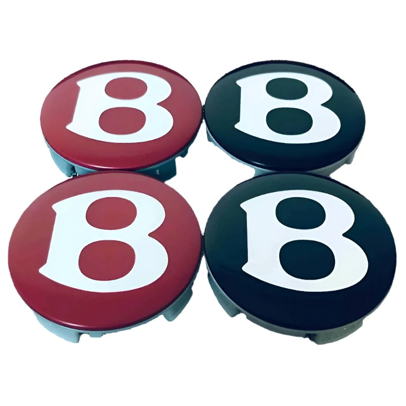 Set of 4 Bentley Alloy Wheel Centre Caps Red or Black - 68mm | AutoCap Solutions